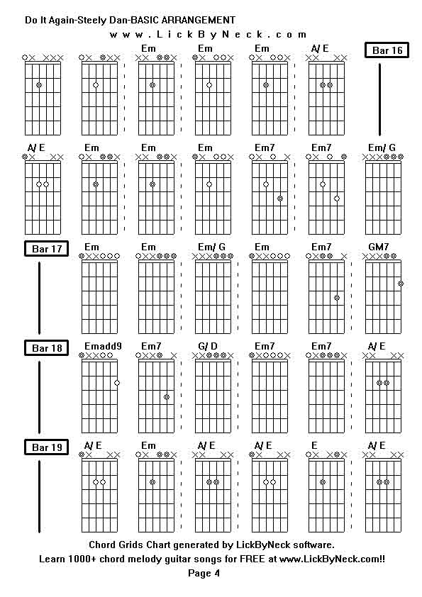 Chord Grids Chart of chord melody fingerstyle guitar song-Do It Again-Steely Dan-BASIC ARRANGEMENT,generated by LickByNeck software.